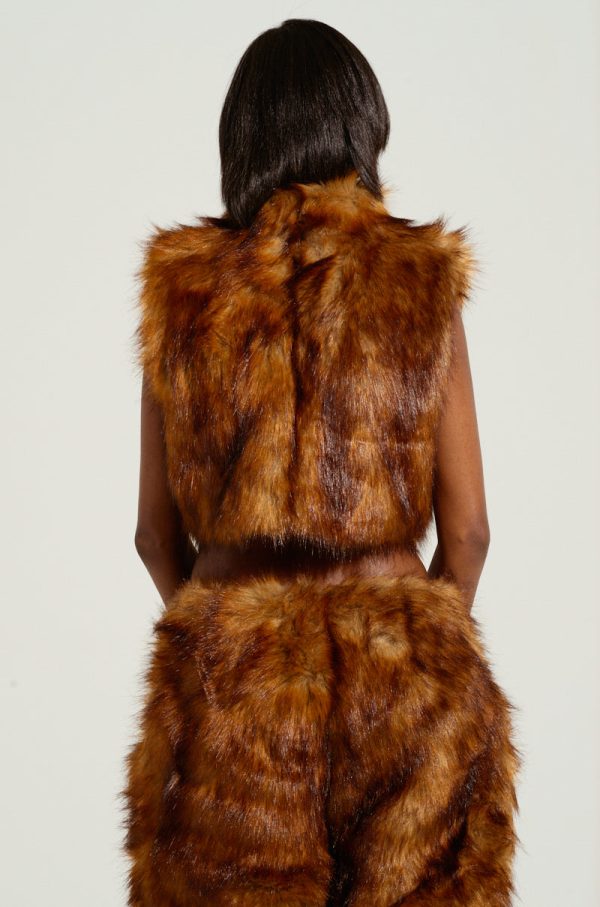 WILD CHILD CROPPED FUR VEST For Discount