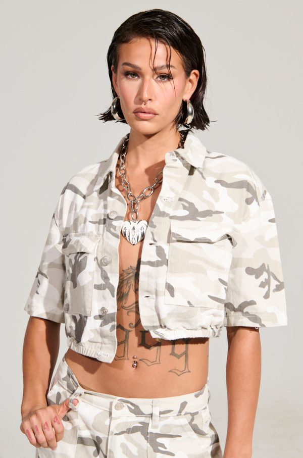 YOURE UP NEXT CAMO BUTTON DOWN TOP For Cheap