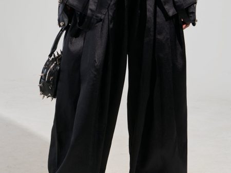 A MOMENT APART WIDE LEG TROUSER WITH POCKETS IN BLACK Online Sale