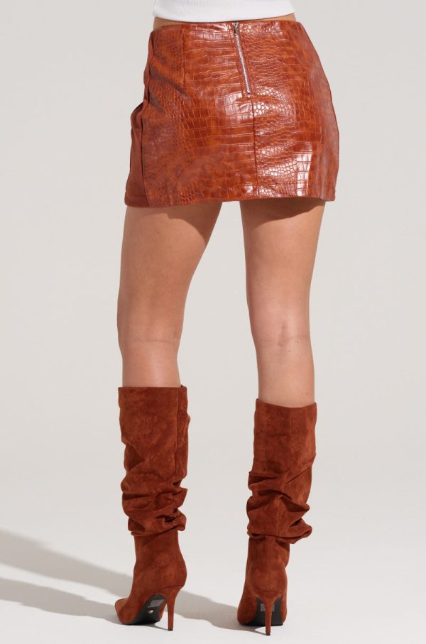 ALLIGATOR TEARS FAUX LEATHER MINI SKIRT Sale