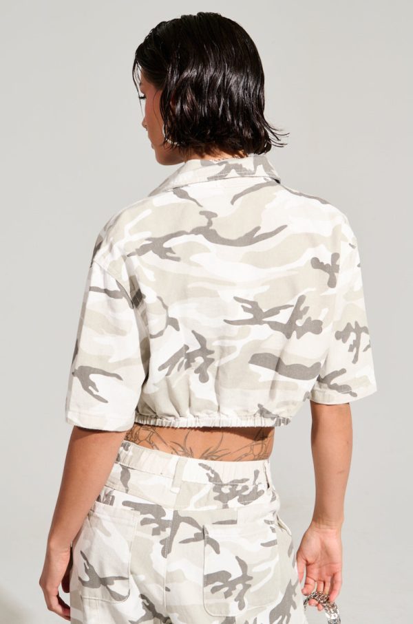 YOURE UP NEXT CAMO BUTTON DOWN TOP For Cheap