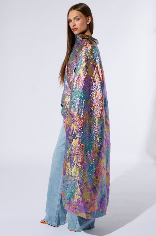 VERSAILLES HIGH LOW BROCADE CAPE Online Sale