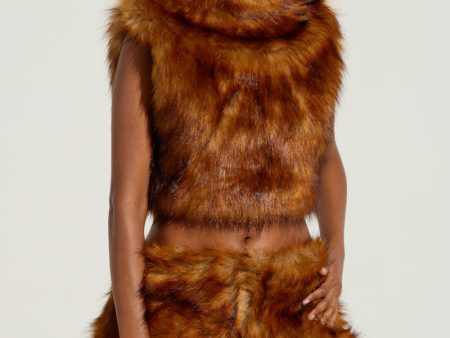 WILD CHILD CROPPED FUR VEST For Discount