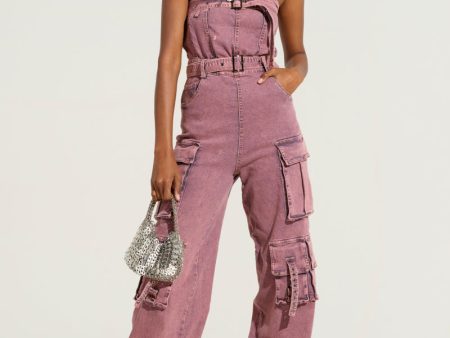 ACID WASHED DENIM JUMPSUIT Online