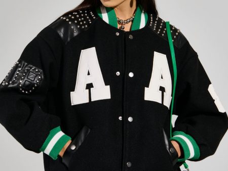 ACE OF SPADES STUDDED BOMBER Sale