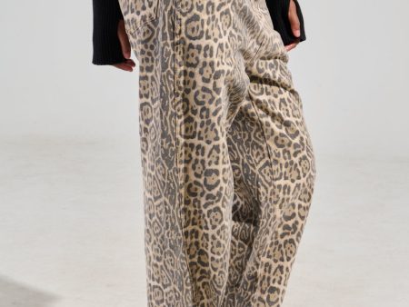 WILD CHILD LEOPARD PRINT DENIM JEANS Online now