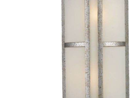 Trevot 2 Light Outdoor Led Wall Sconce In Sunset Silver and Frosted Glass Online now