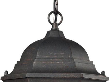 Wellington Park 1 Light Outdoor Pendent In Weathered Charcoal For Sale