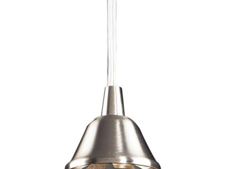 Fusion 1 Light Led Pendant In Satin Nickel and Gold Leaf Glass Sale