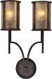 Barringer 2 Light Wall Sconce In Aged Bronze and Tan Mica For Discount