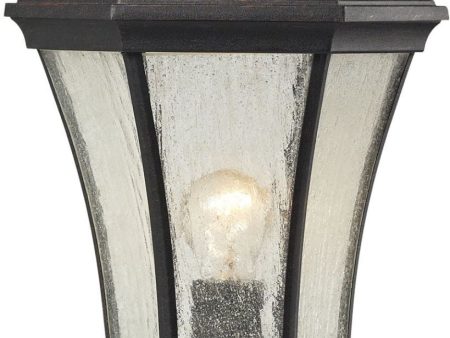 Wellington Park 1 Light Outdoor Post Lamp In Weathered Charcoal For Sale