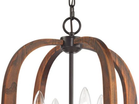 Wood Arches 4 Light Chandelier In Oil Rubbed Bronze Cheap