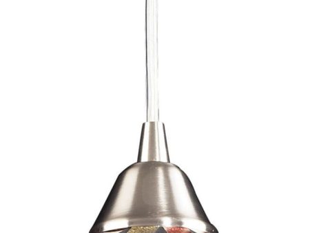 Fusion 1 Light Led Pendant In Satin Nickel and Multi Glass Fashion