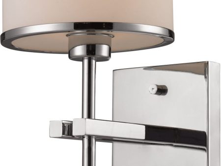 Utica 1 Light Vanity In Polished Chrome and White Glass Fashion