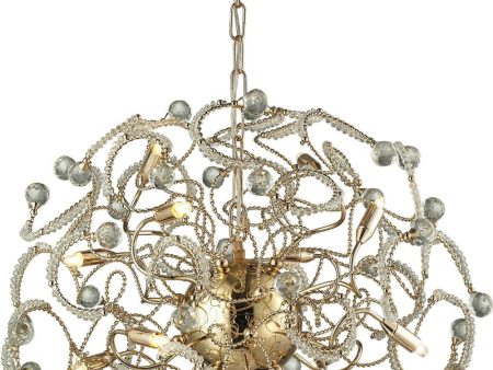 Zebula 12 Light Chandelier In Polished Gold on Sale