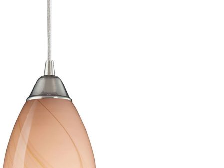 Pierra 1 Light Pendant In Satin Nickel and Sandy Glass - Includes Recessed Lighting Kit Online now