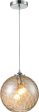 Watersphere 1 Light Pendant In Polished Chrome and Champagne Glass Online