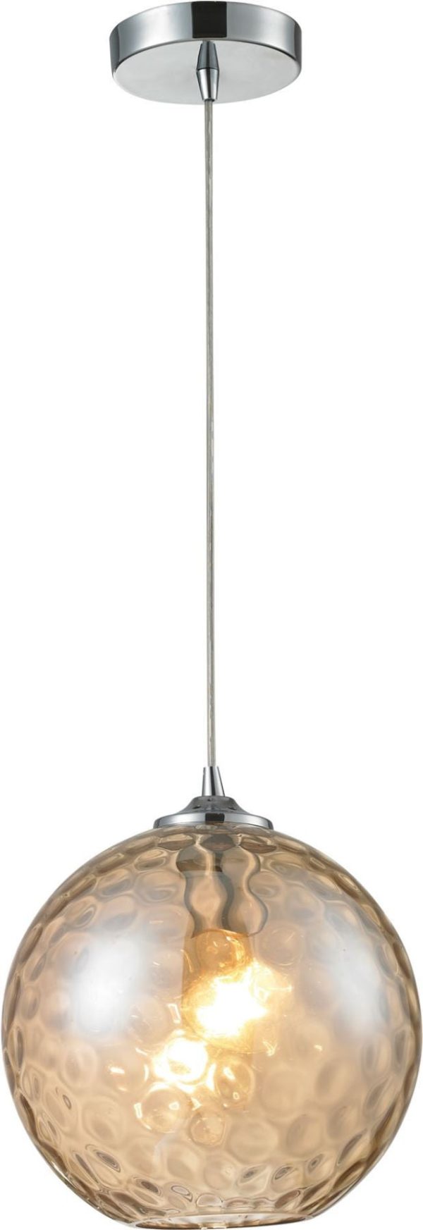 Watersphere 1 Light Pendant In Polished Chrome and Champagne Glass Online