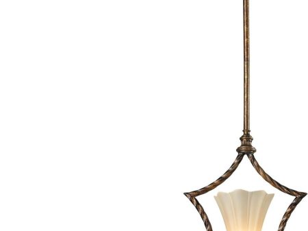 Allesandria 1 Light Led Pendant In Burnt Bronze and Weathered Gold Leaf Online Hot Sale