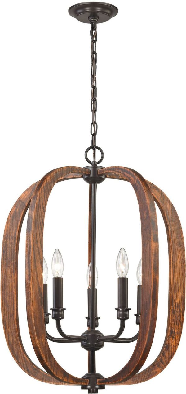 Wood Arches 5 Light Chandelier In Oil Rubbed Bronze Fashion