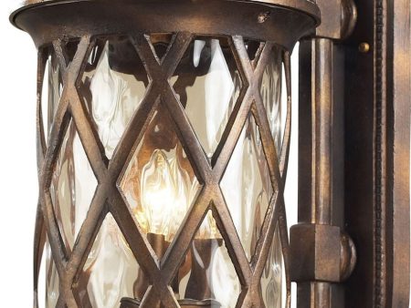 Barrington Gate 3 Light Outdoor Sconce In Hazlenut Bronze and Designer Water Glass Online Hot Sale