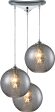 Watersphere 3 Light Pendant In Polished Chrome and Smoke Glass Sale