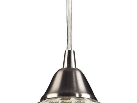 Fusion 1 Light Pendant In Satin Nickel and Silver Glass Fashion