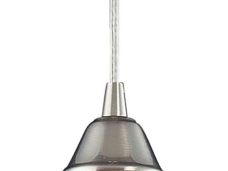 Pierra 1 Light Led Pendant In Satin Nickel and Sandy Glass For Sale