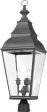 Bristol 3 Light Outdoor Post Lantern In Charcoal and Beveled Glass For Sale