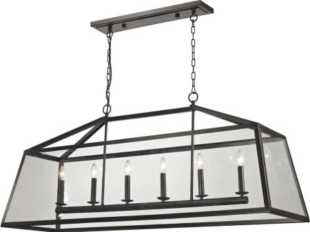 Alanna 6 Light Pendant In Oil Rubbed Bronze and Clear Glass Fashion