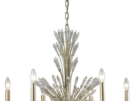 Viva Natura 9 Light Chandelier In Aged Silver on Sale