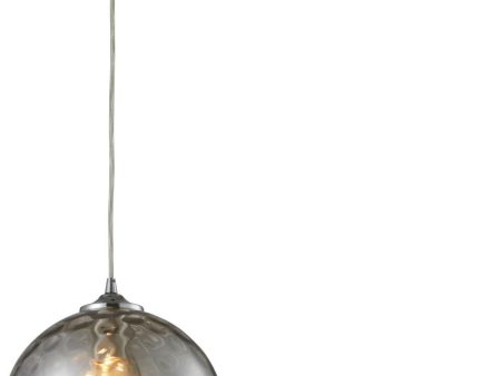 Watersphere 1 Light Pendant In Polished Chrome and Smoke Glass - Includes Recessed Lighting Kit For Discount