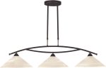 Elysburg 3 Light Island In Oil Rubbed Bronze and White Glass Supply