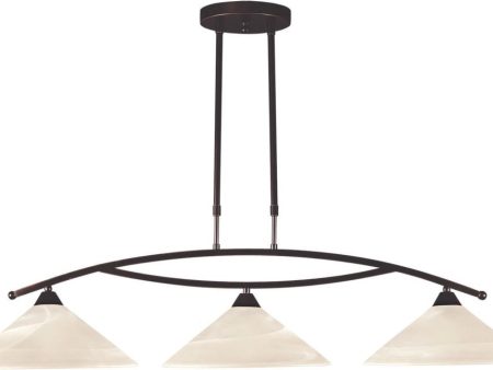 Elysburg 3 Light Island In Oil Rubbed Bronze and White Glass Supply