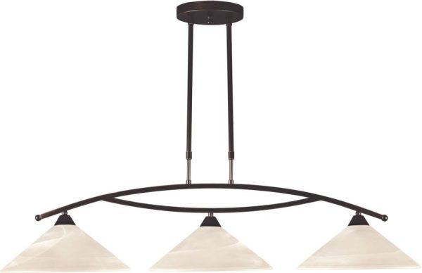 Elysburg 3 Light Island In Oil Rubbed Bronze and White Glass Supply