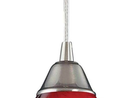 Pierra 1 Light Led Pendant In Satin Nickel and Candy Glass For Discount