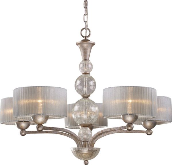 Alexis 5 Light Chandelier In Antique Silver Online Sale