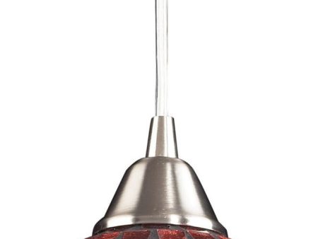 Fusion 1 Light Led Pendant In Satin Nickel and Copper Glass Online now