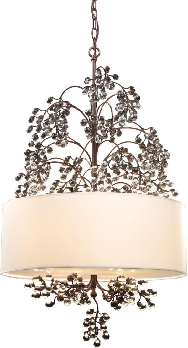 Winterberry 4 Light Chandelier In Antique Darkwood Hot on Sale