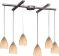 Pierra 6 Light Pendant In Satin Nickel and Sandy Glass Online Hot Sale