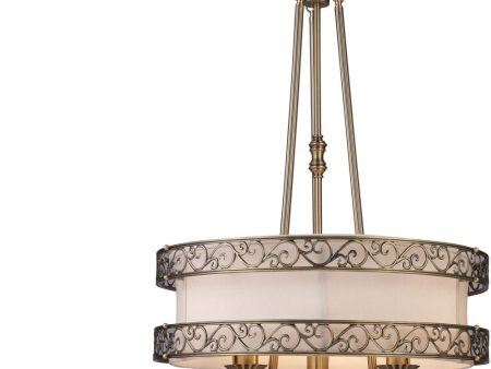 Abington 3 Light Led Pendelier In Antique Brass Cheap