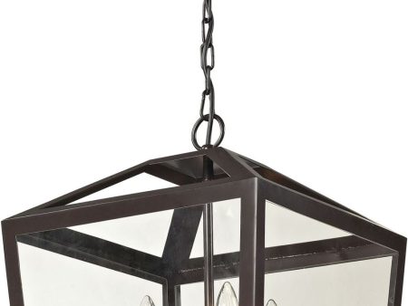 Alanna 4 Light Semi Flush In Oil Rubbed Bronze and Clear Glass Fashion