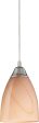 Pierra 1 Light Pendant In Satin Nickel and Sandy Glass Cheap