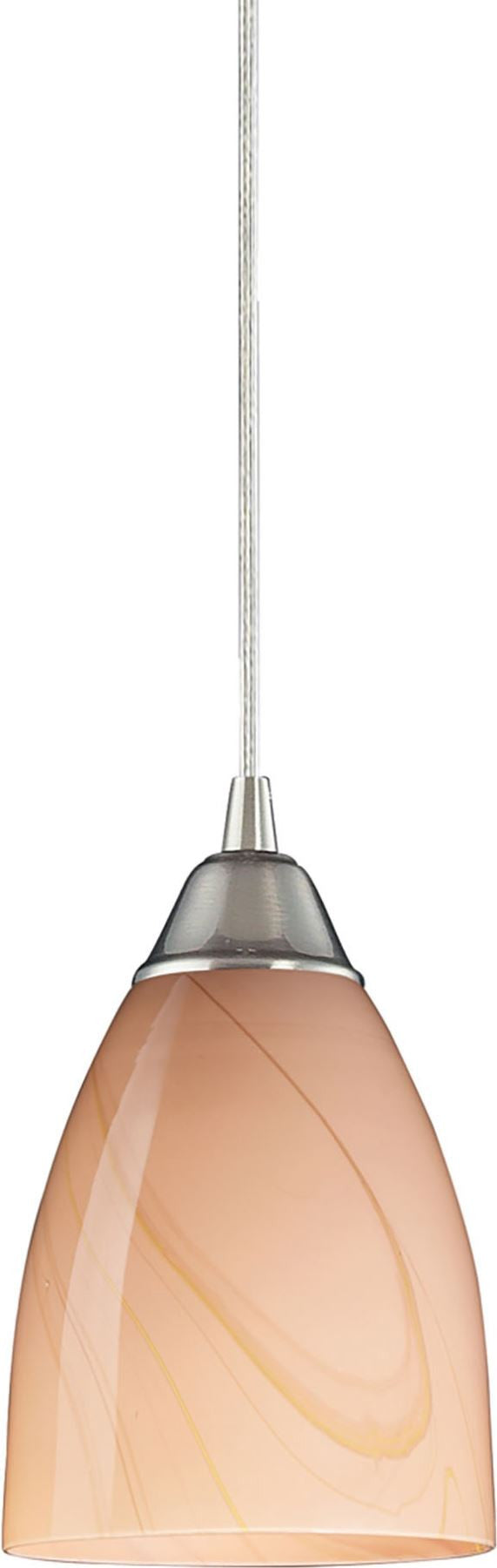 Pierra 1 Light Pendant In Satin Nickel and Sandy Glass Cheap