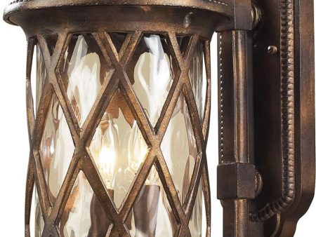 Barrington Gate 2 Light Outdoor Sconce In Hazlenut Bronze and Designer Water Glass Online now