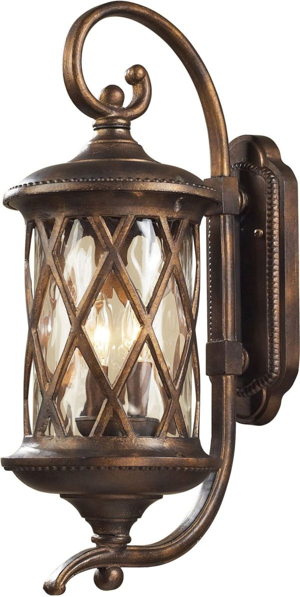 Barrington Gate 2 Light Outdoor Sconce In Hazlenut Bronze and Designer Water Glass Online now