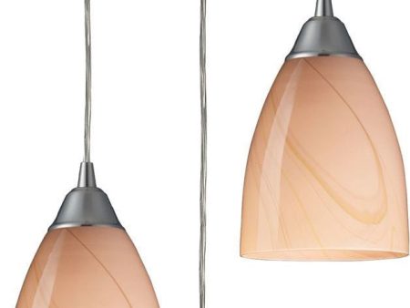 Pierra 3 Light Pendant In Satin Nickel and Sandy Glass Online