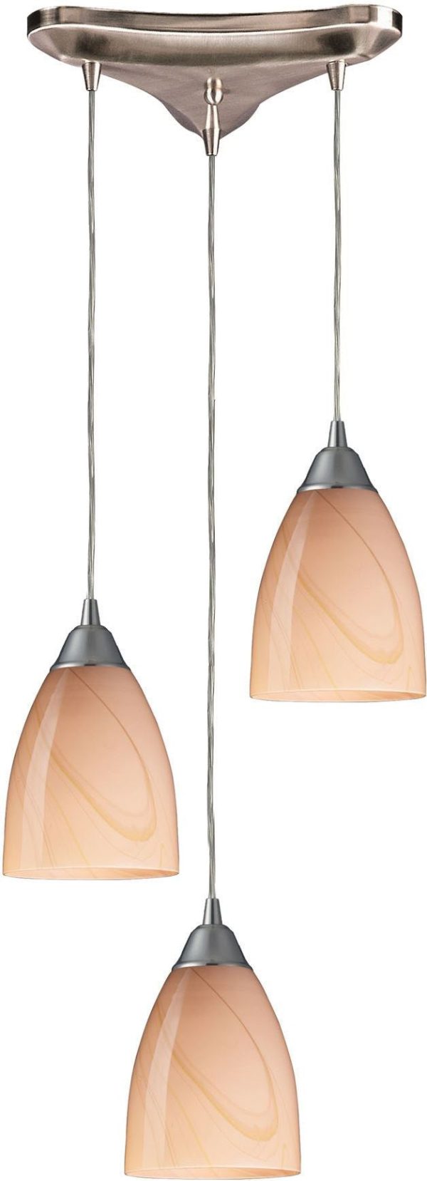 Pierra 3 Light Pendant In Satin Nickel and Sandy Glass Online