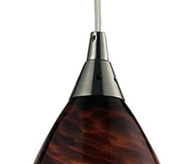 Verona 1 Light Led Pendant In Satin Nickel and Espresso Glass For Cheap