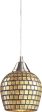 Fusion 1 Light Pendant In Satin Nickel and Gold Leaf Glass Cheap